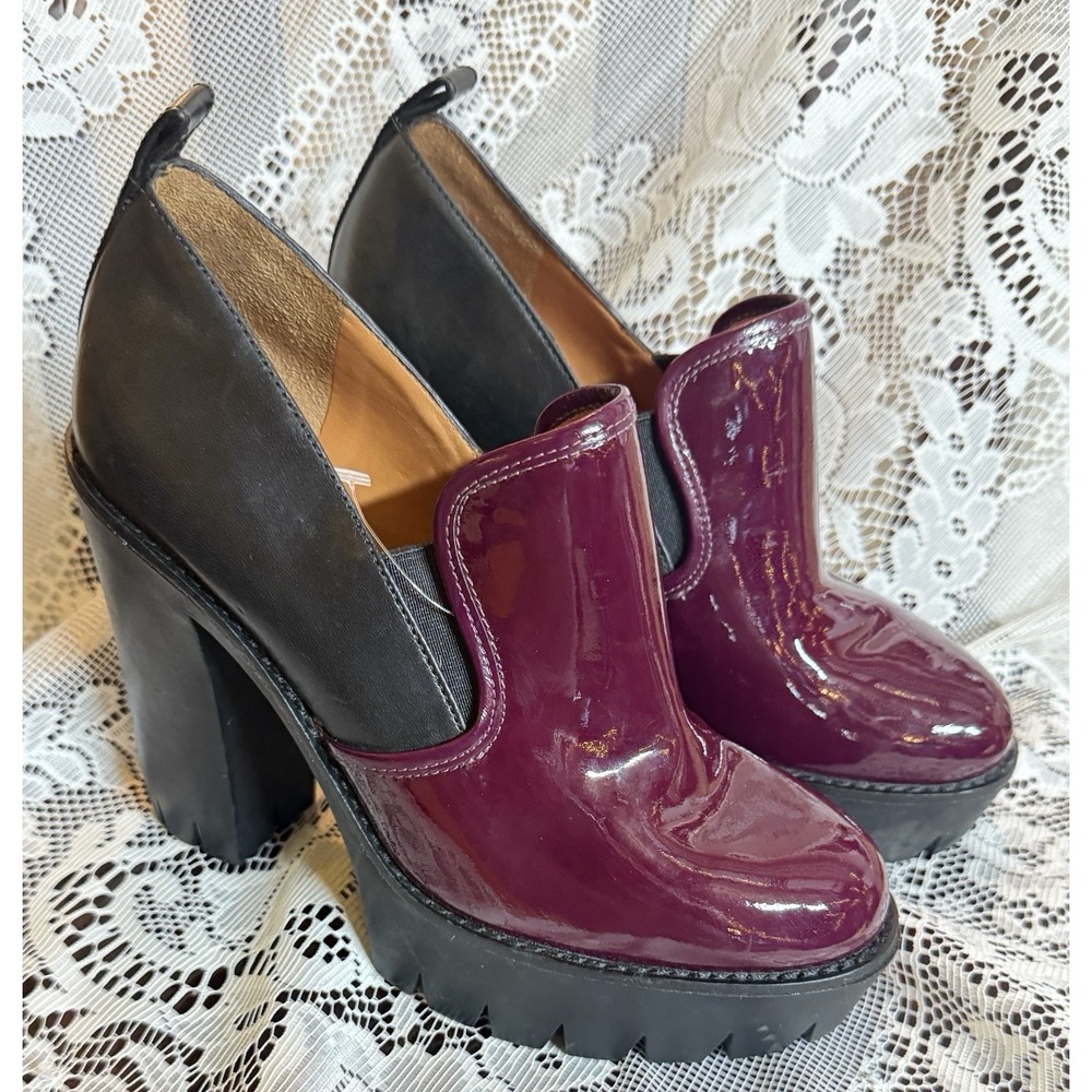 Marc By Marc Jacob's Block Heel Platform Loafers Leather Shoes Size 6